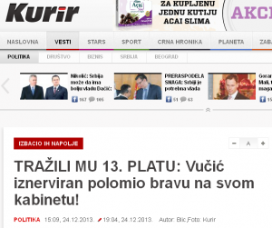 TRAŽILI MU 13. PLATU- Vučić iznerviran polomio bravu na svom kabinetu! - Kurir 2014-01-04 20-16-07
